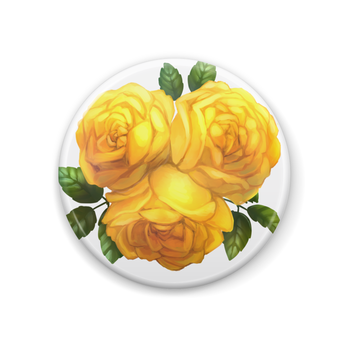 薔薇 缶バッジ 黄 Shion S Atelier Booth