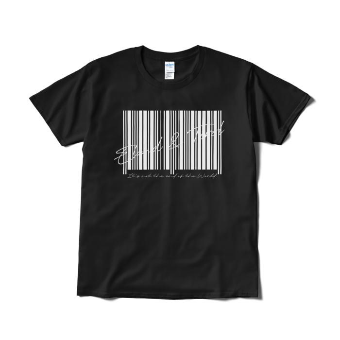 黒Tシャツ(短納期) - L - 白バーコード