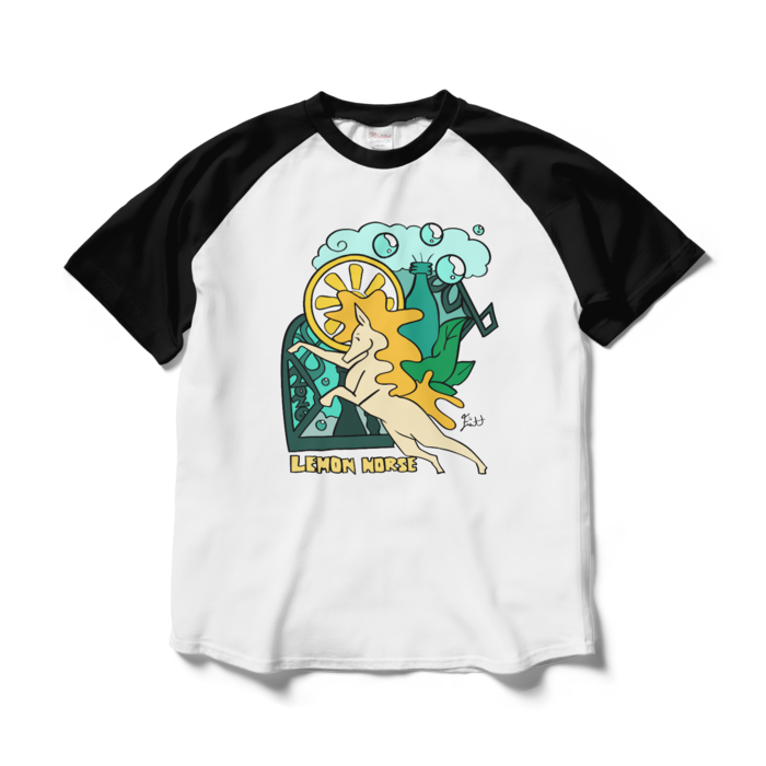ラグランTシャツ - L - ホワイト×ブラック