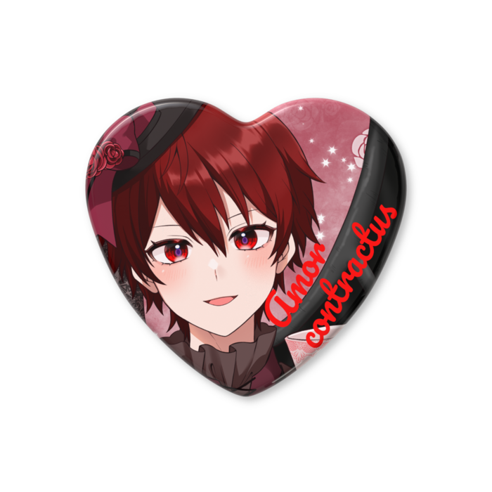 ハート缶バッジ - 57 × 52.5mm