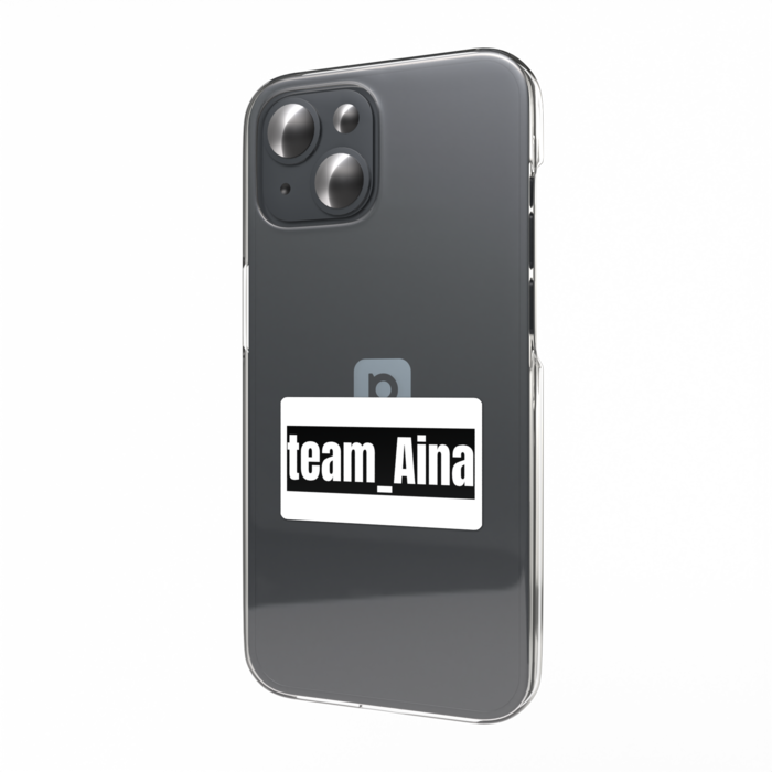 team_Aina Logo Sticker［White Logo / Black Background］２
