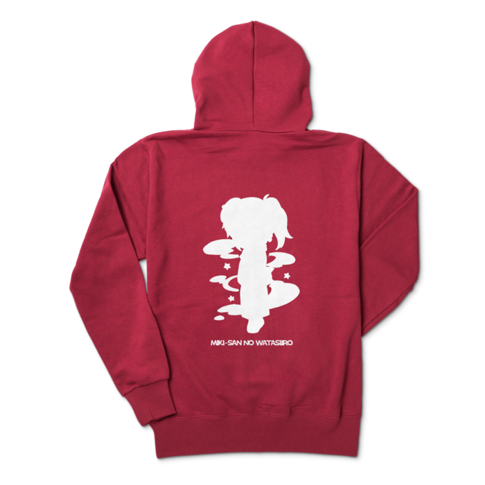 ジップパーカー - M - バーガンディ(シルエット白)