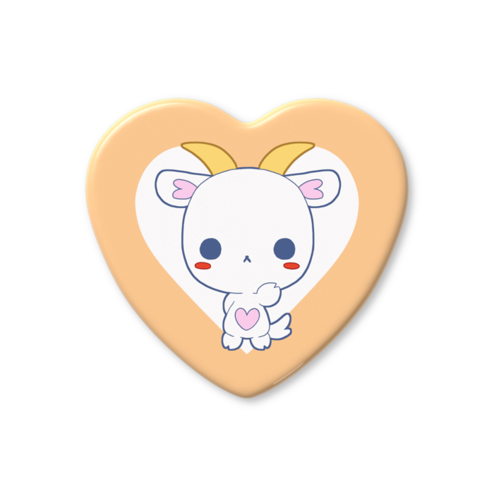 ハート缶バッジ - 57 × 52.5mm