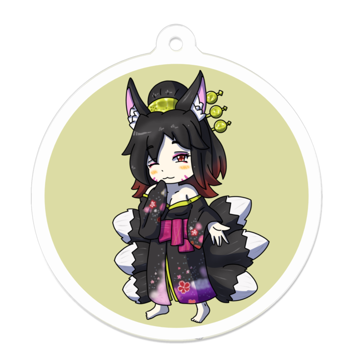 アクリルキーホルダー 円形縁取り- 50 x 50 (mm)