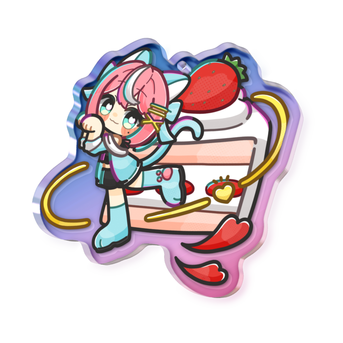 オーロラアクリルキーホルダー - 50 × 50mm