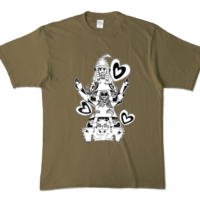 カラーTシャツ - XL - オリーブ (濃色)