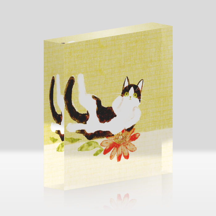 アクリルブロッククリア黄 - 100x100mm