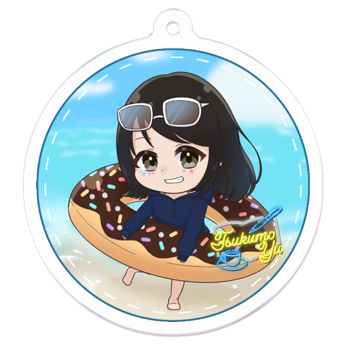 チョコドーナツ / アクリルキーホルダー - 50 x 50 (mm)