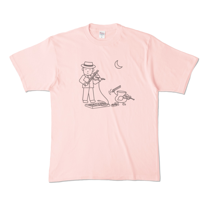 Tシャツ - XL - ライトピンク (淡色)-キャラ大