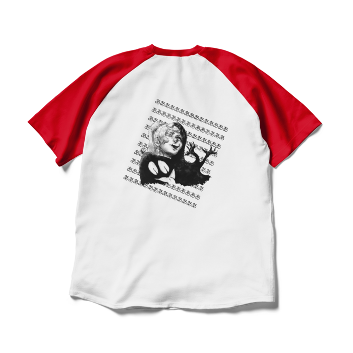 ラグランTシャツ - XL - ホワイト×レッド