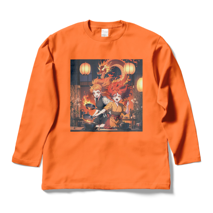 ロングスリーブTシャツ - L - オレンジ