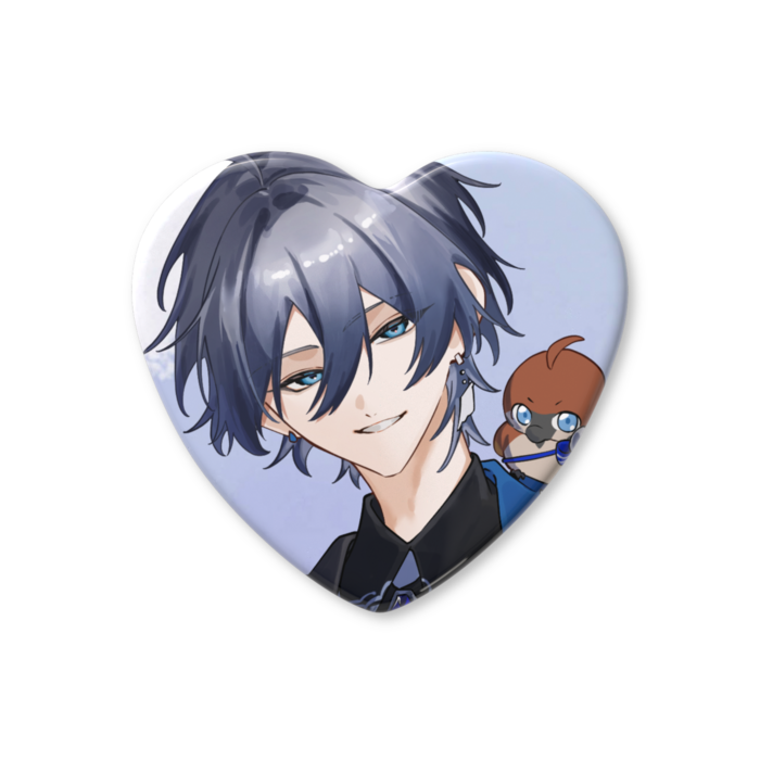 ハート缶バッジ - 57 × 52.5mm