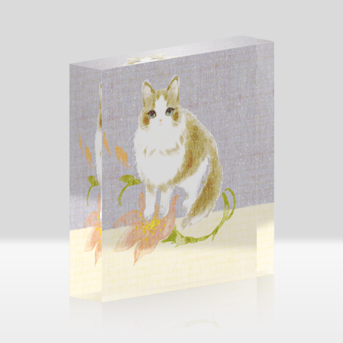アクリルブロッククリア紫 - 100x100mm