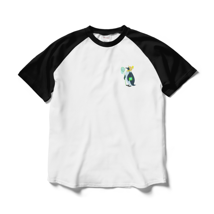 ラグランTシャツ - L - ホワイト×ブラック