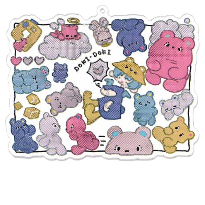 アクリルキーホルダー - 100 x 100 (mm)(ぷるぷる)