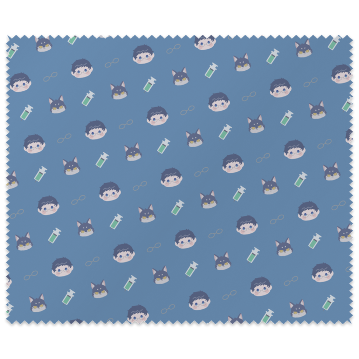 トスポン＆小太狼の仲良しメガネふき（あおみどり）