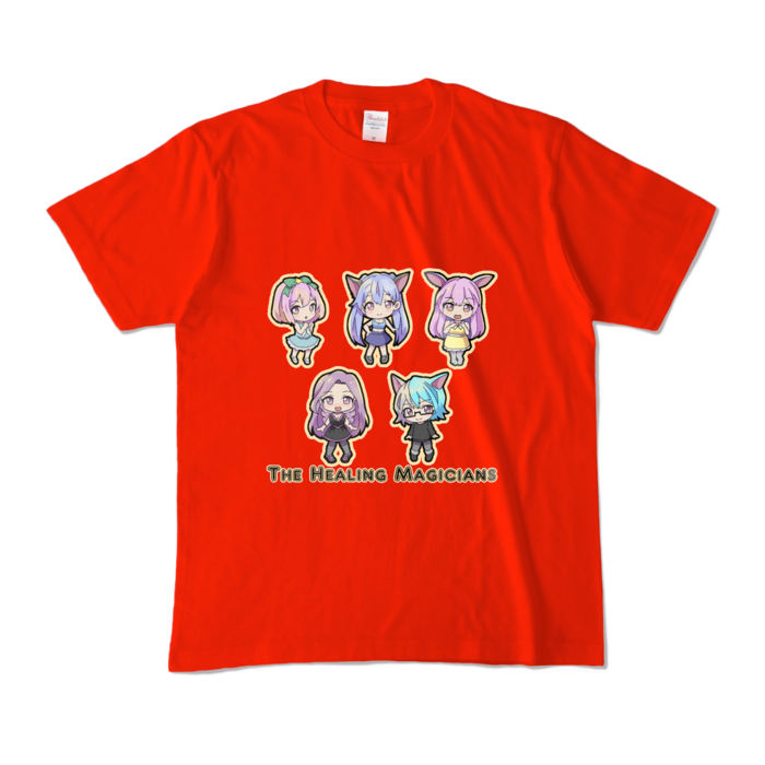 カラーTシャツ - M - レッド／カラー柄