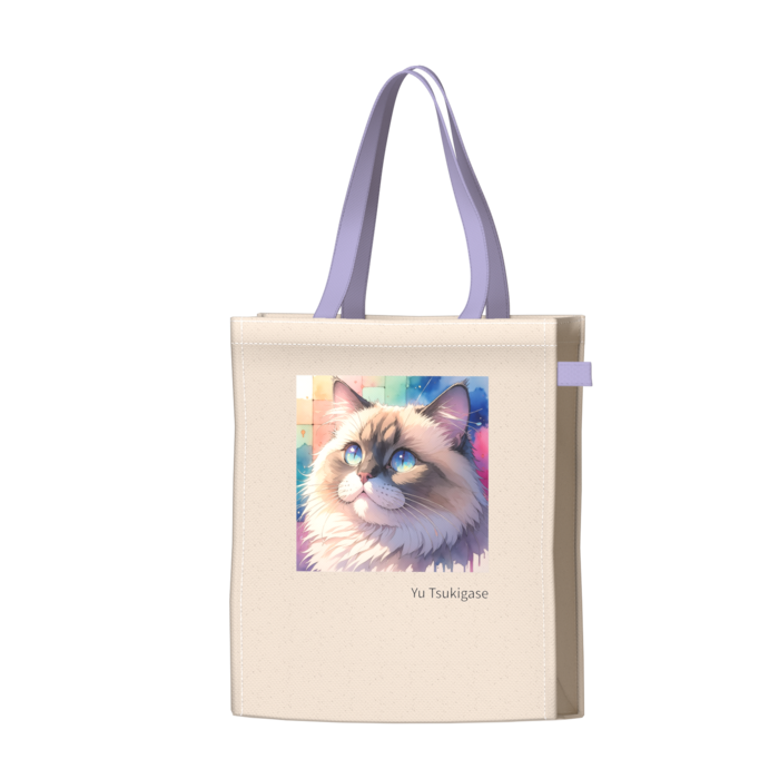 ツートンカラーバッグ - パープル - W34 × H41 × D14cm