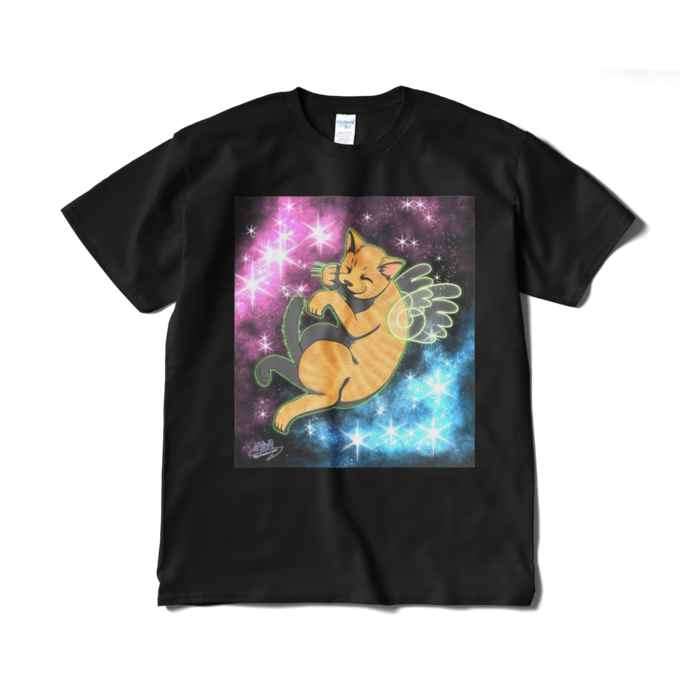 なぜか宇宙ネコTシャツ（短納期） - XL - ブラック