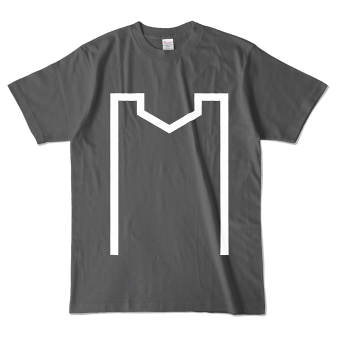 【グラデサイン】カラーTシャツ - L - チャコール (濃色)
