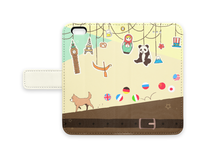 手帳型iPhoneケース - iPhone6 - ストラップ穴 あり