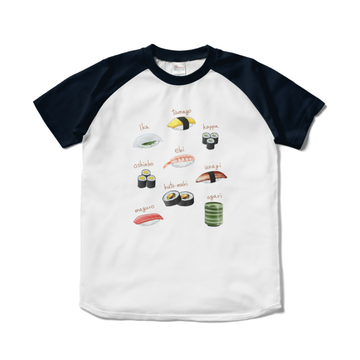 ラグランTシャツ - S - ホワイト×ネイビー