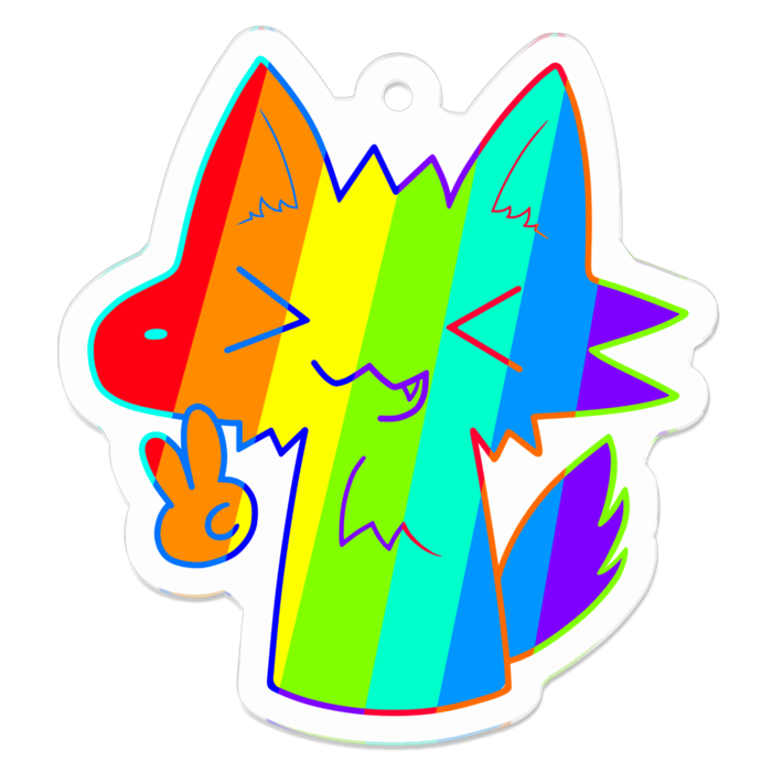 ゲーミングおおかみくん（コーティング） - 50 x 50 (mm)