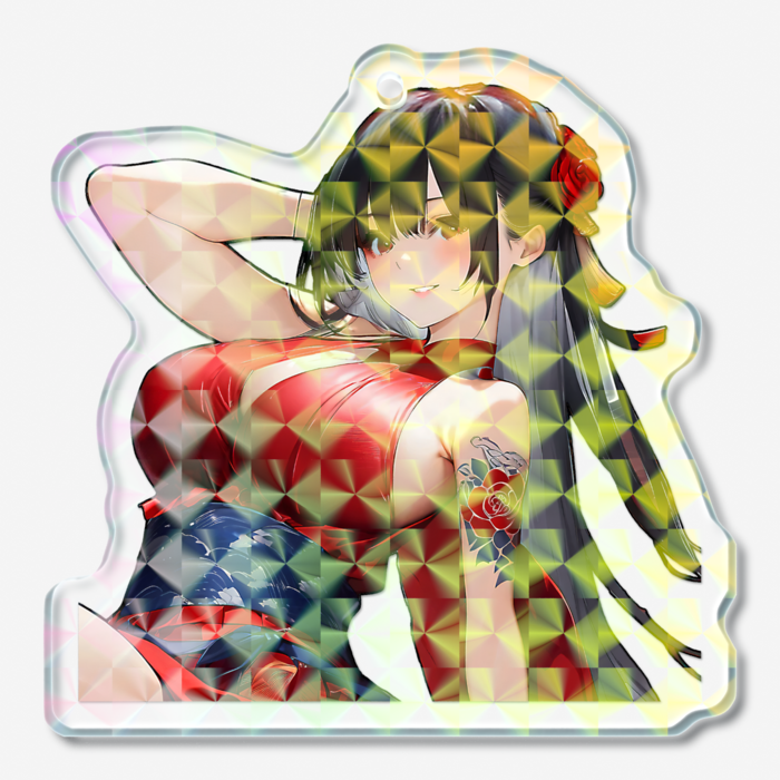 ホログラムアクリルキーホルダー - 50 × 50mm