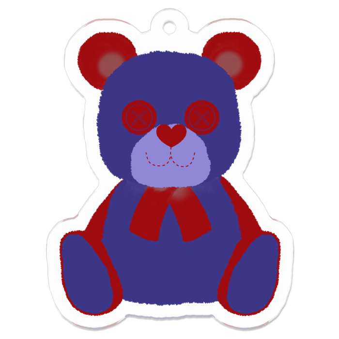 ツイステ 各寮腕章カラーのテディベア アクリルキーホルダー 50x50 ササミ制作所 Sasamiworks Booth