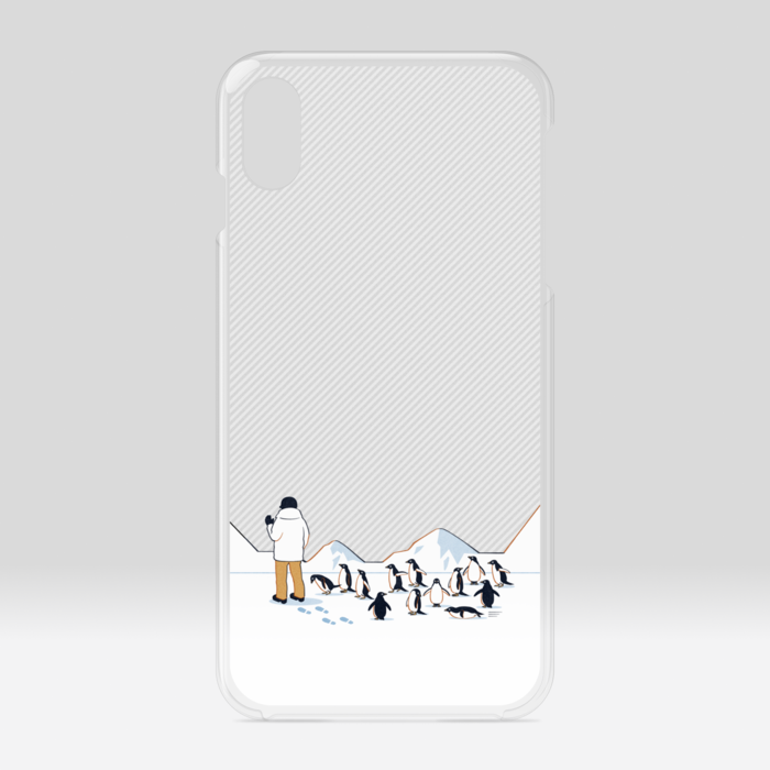 クリアiPhoneケース　灰色　iPhone XSMax