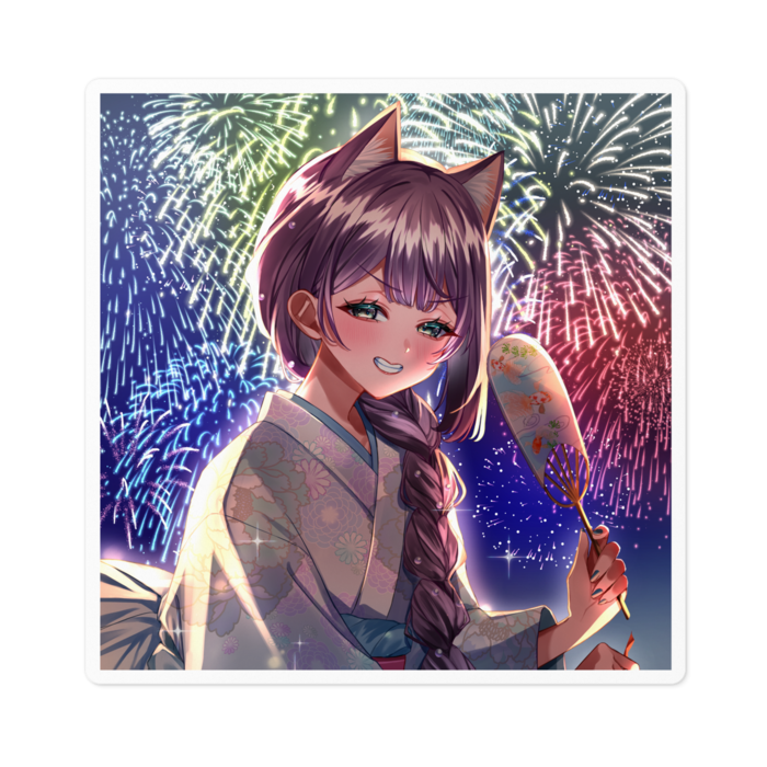 HICAT夏コラボ記念(花火)ステッカー - 100 x 100 (mm)(2)