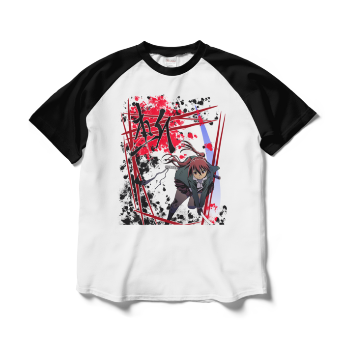 ラグランTシャツ - L - ホワイト×ブラック