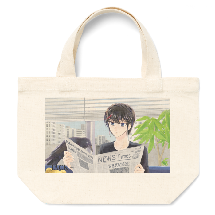JACK＋　トートバッグ②カラスと新聞と速水 - S - プリント面積小