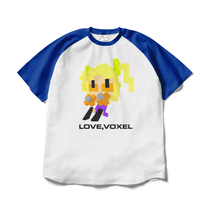 ラグランTシャツ - XL - ホワイト×ロイヤルブルー