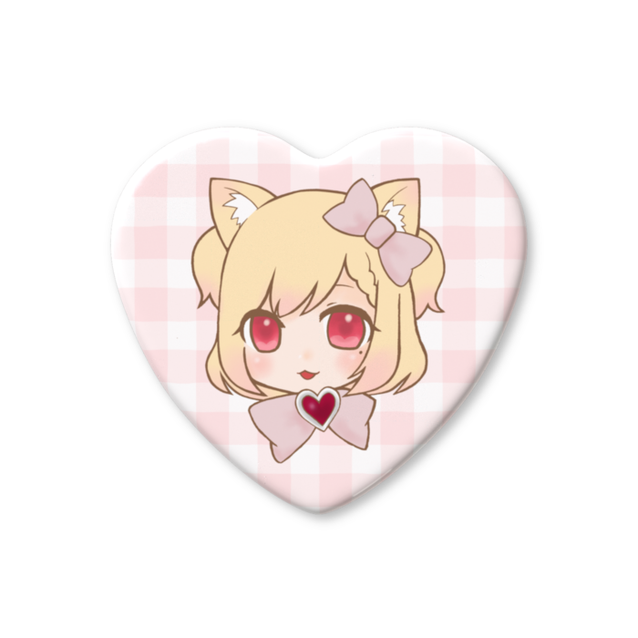 ハート缶バッジ - 57 × 52.5mm