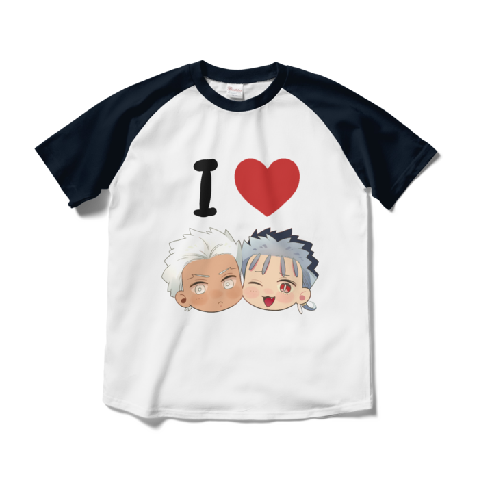 ラグランTシャツ - M - ホワイト×ネイビー