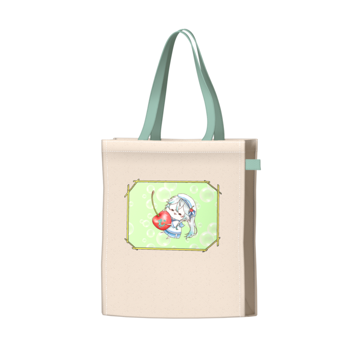 ツートンカラーバッグ - グリーン - W34 × H41 × D14cm