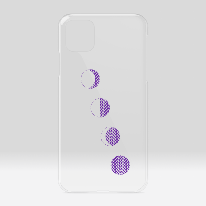 クリアiPhoneケース・文様月・紫：iPhone11ProMax