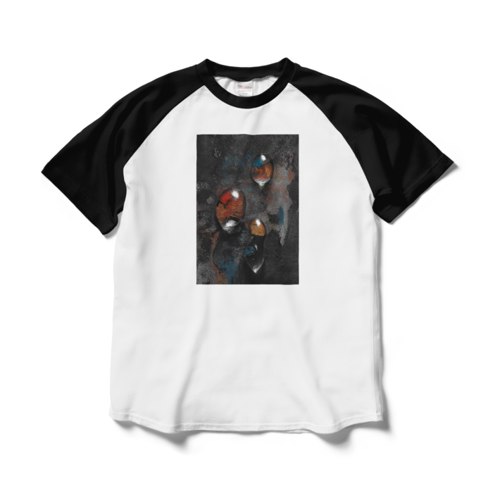 ラグランTシャツ - L - ホワイト×ブラック