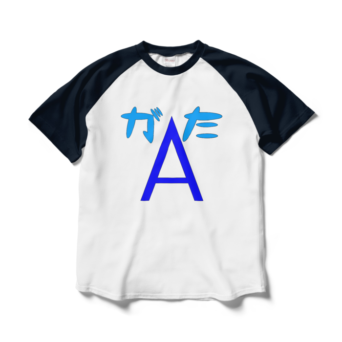 Ａ型ラグランTシャツ - L - ホワイト×ネイビー