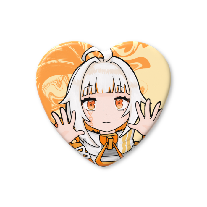 ハート缶バッジ - 57 × 52.5mm