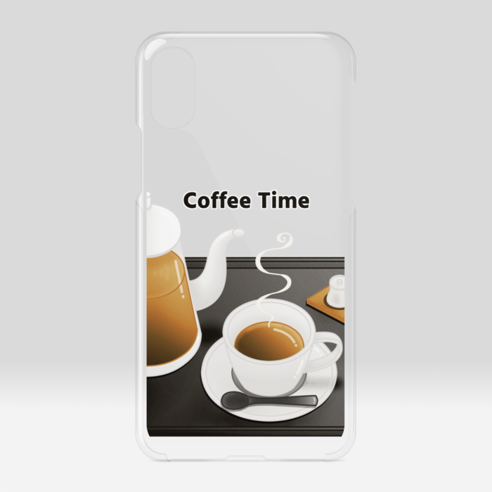 クリアiPhoneケース　珈琲　iPhone X / XS
