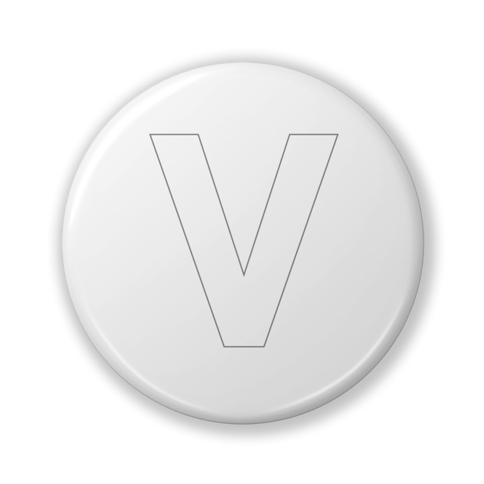 【V(ブイ)】〈ホワイト〉缶バッジ- 32mm