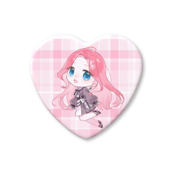 ハート缶バッジ - 57 × 52.5mm