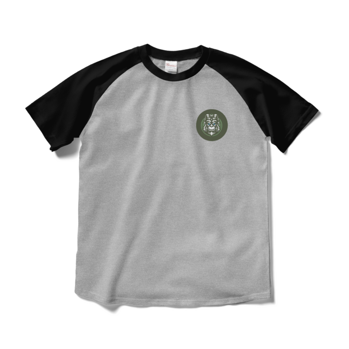 ラグランTシャツ - M - 杢グレー×ブラック