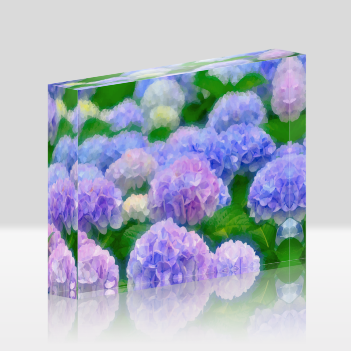 アクリルブロック - 148x100mm水彩風白