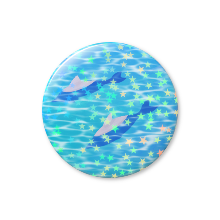 ホログラム缶バッジ 「イルカ」- 32mm