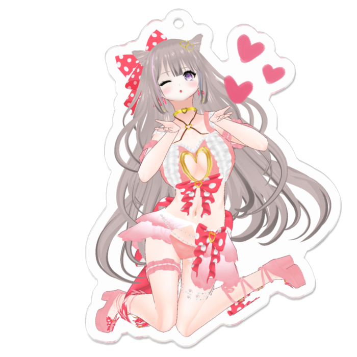 ウィンク♡Pink ver.キーホルダー(通常版)(Wink♡Pink ver.keychain standard)- 70 x 70 (mm)