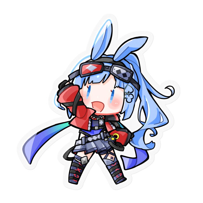 うさぎステッカー 戦闘 小