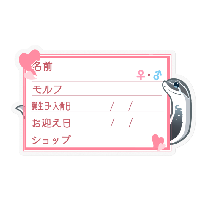 【🐍お名前ステッカー】シシバナ(アザンスーパーコンダ) ‐ ハート/ピンク